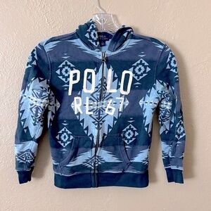 Boys Polo Ralph Lauren Full Zip Hoodie Sweatshirt, Size 7, Blue